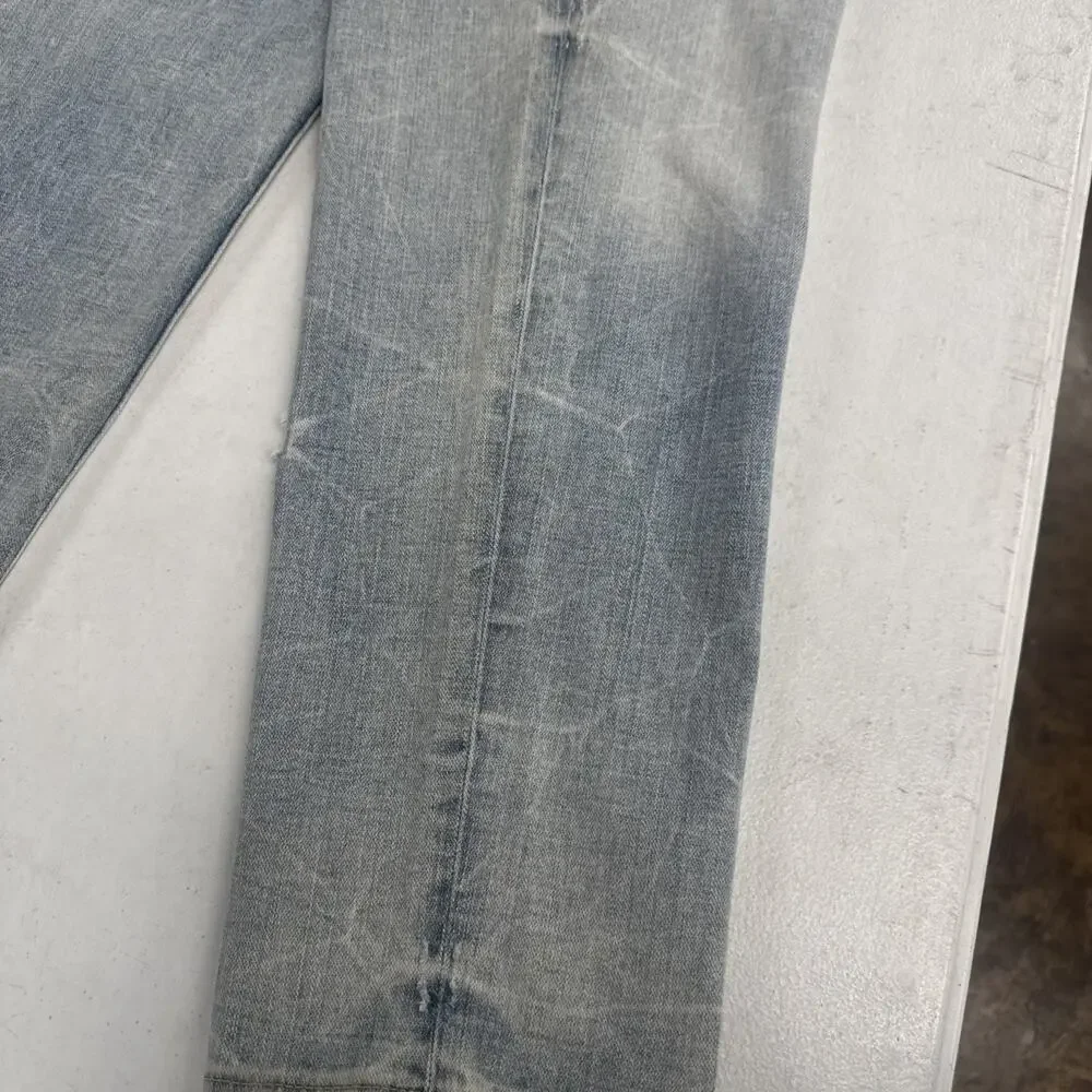 True Religion Slim Drop Mens Jeans Gray Wash Relaxed Denim Size 36